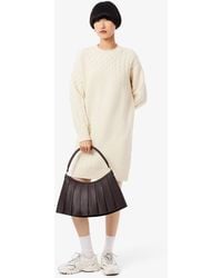 Lacoste - Patchwork Effect Wool Sweater Dress - Lyst