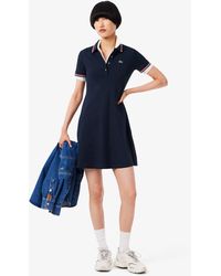 Lacoste - Stretch Polo Collar Skater Dress - Lyst