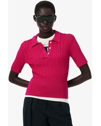 Lacoste - Runway Cable Knit Polo Collar Sweater - Lyst