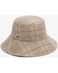Lacoste - Plaid Cotton Poplin Bucket Hat - Lyst