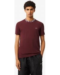 Lacoste - Lightweight Piqué Jacquard Neck T-Shirt - Lyst