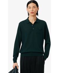 Lacoste - Runway Polo Collar Merino Wool Sweater - Lyst