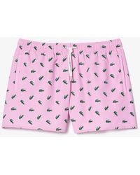 Lacoste - Crocodile Print Swim Trunks - Lyst