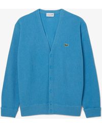Lacoste - Relaxed Fit Wool Cardigan - Lyst