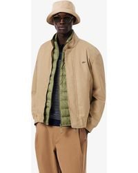 Lacoste - Water-Repellent Twill Harrington Jacket - Lyst
