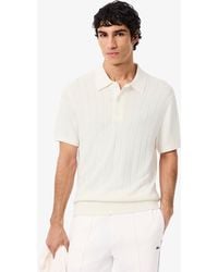 Lacoste - Fluid Ribbed Knit Polo Collar Sweater - Lyst