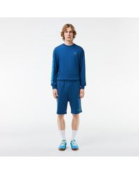 Lacoste - Regular Fit Washed Effect Printed Fleece Shorts - Lyst