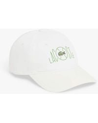 Lacoste - Printed Cotton Twill Cap - Lyst