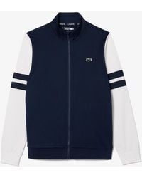 Lacoste - Zip-Up Stretch Interlock Tennis Sweatshirt - Lyst