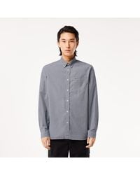 Lacoste - Regular Fit Gingham Poplin Shirt - Lyst