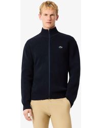 Lacoste - Ribbed Knit Zip-Up Golf Sweater - Lyst