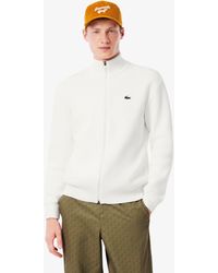 Lacoste - Ribbed Knit Zip-Up Golf Sweater - Lyst
