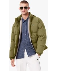 Lacoste - Water-Repellent Hooded Down Jacket - Lyst
