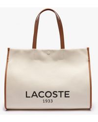 Lacoste - Large Heritage Canvas Tote - Lyst