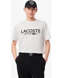Lacoste - Printed Cotton T-Shirt - Lyst
