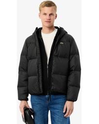 Lacoste - Water-Repellent Hooded Puffer Jacket - Lyst
