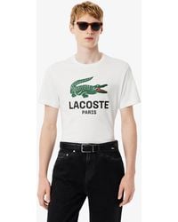 Lacoste - Printed Cotton T-Shirt - Lyst