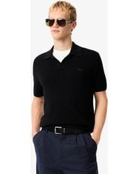 Lacoste - Cotton Blend Open Polo Collar Sweater - Lyst