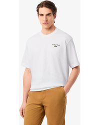 Lacoste - Loose Fit Heavy Jersey Printed T-Shirt - Lyst