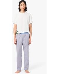 Lacoste - Striped Poplin Pajama Pants - Lyst