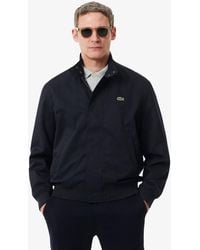 Lacoste - Water-Repellent Twill Harrington Jacket - Lyst