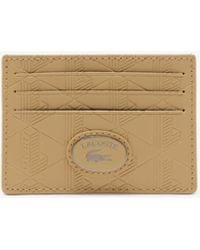 Lacoste - Monogram Leather Card Holder - Lyst