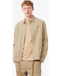 Lacoste - Oversized Heavy Cotton Plaid Overshirt - Lyst