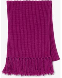 Lacoste - Fringed Wool Scarf - Lyst