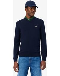 Lacoste - Monochrome Jersey V Neck Sweater - Lyst