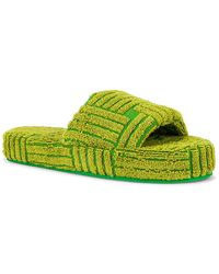 Bottega Veneta Terry Slides in Green for Men | Lyst