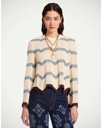 La DoubleJ - Chevron Crop Sweater - Lyst