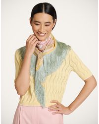La DoubleJ - Reversible Fringe Foulard 90 - Lyst