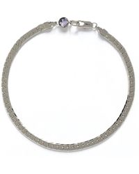Lady Grey Herringbone Bracelet/anklet In Rhodium - Metallic