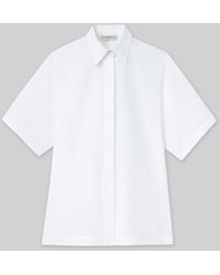 Lafayette 148 New York - Organic Cotton Poplin Short Sleeve Shirt - Lyst