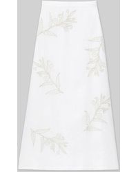 Lafayette 148 New York - Embroidered Flora Linen Skirt - Lyst