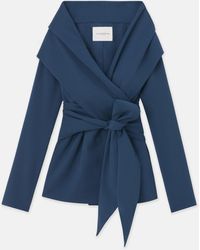 Lafayette 148 New York - Lafayette 148 Ny Responsible Finesse Crepe Portrait Wrap Collar Jacket - Lyst