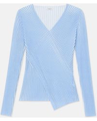 Lafayette 148 New York - Overprint Finespun Voile Pleat Stitch Crossover Sweater - Lyst