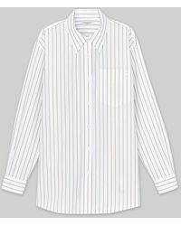 Lafayette 148 New York - Stripe Cotton Oversized Shirt - Lyst