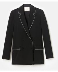 Lafayette 148 New York - Responsible Finesse Crepe Piped Double Breasted Blazer - Lyst