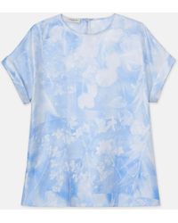 Lafayette 148 New York - Eco Flora Print Silk Twill T-shirt Blouse - Lyst