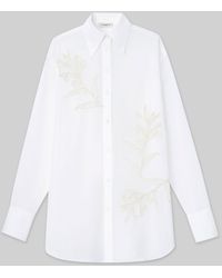 Lafayette 148 New York - Plus-size Embroidered Flora Cotton Voile Oversized Shirt - Lyst
