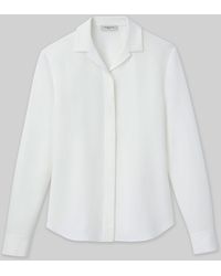 Lafayette 148 New York - Plus-size Finesse Crepe Collared Blouse - Lyst