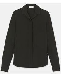Lafayette 148 New York - Finesse Crepe Collared Blouse - Lyst