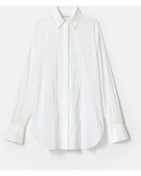 Lafayette 148 New York - Embroidered Cotton Voile Sheer Oversized Shirt - Lyst