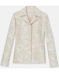 Lafayette 148 New York - Eco Flora Jacquard Cotton-silk Patch Pocket Blazer - Lyst