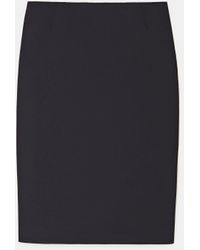 Lafayette 148 New York Plus-size Italian Stretch Wool Modern Slim Skirt - Black