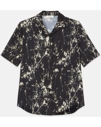 Lafayette 148 New York - Shadow Print Recycled Satin Collared Blouse - Lyst