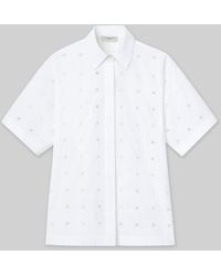 Lafayette 148 New York - Organic Cotton Poplin Hand-cut Block Eyelet Shirt - Lyst