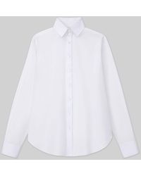 Lafayette 148 New York - Plus-size Organic Cotton Poplin High Collar Shirt - Lyst