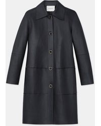 Lafayette 148 New York - Nappa Leather Double Face Oversized Coat - Lyst